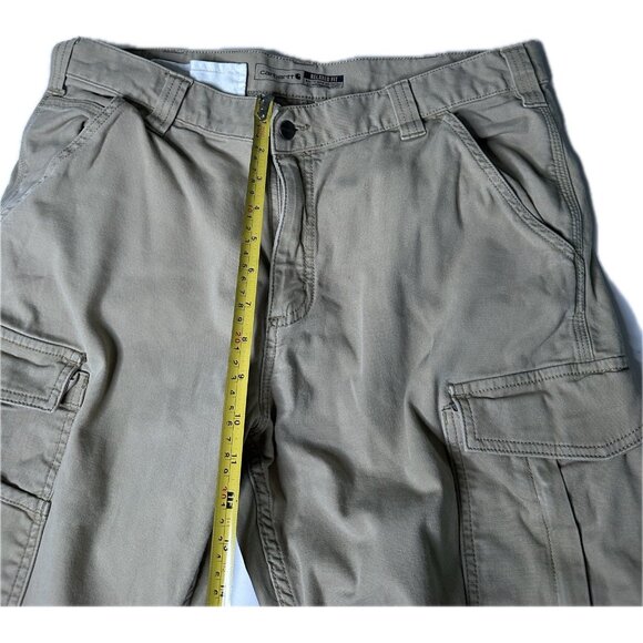 Carhartt Men’s RUGGED FLEX RELAXED FIT CANVAS CARGO WORK PANTS Khaki 36x28 - Picture 5 of 9